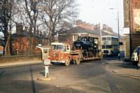 p2. LYR Pug enroute to Newton Heath shed on 13 February 1967 on Oldham Road Rochdale.  RS Greenwood